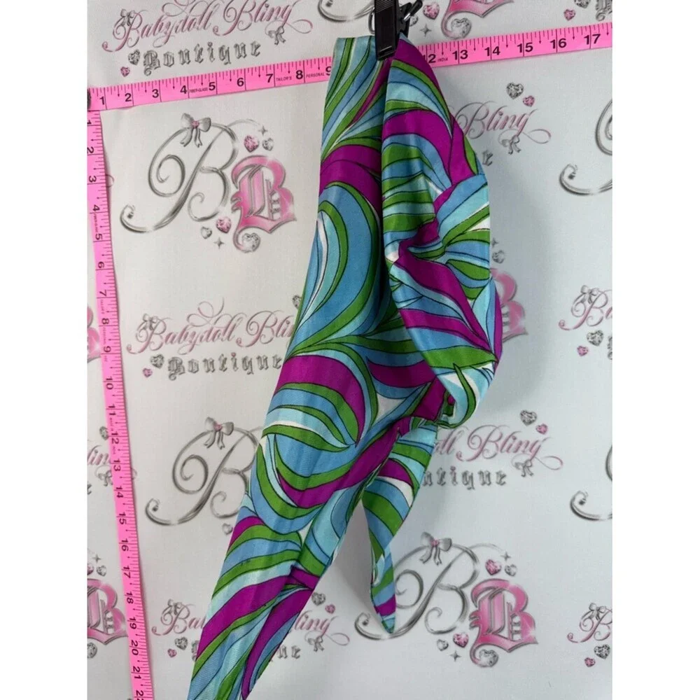 Soft head wrap Lightweight Multicolor Colorful Swirl Print Scarf absorbent